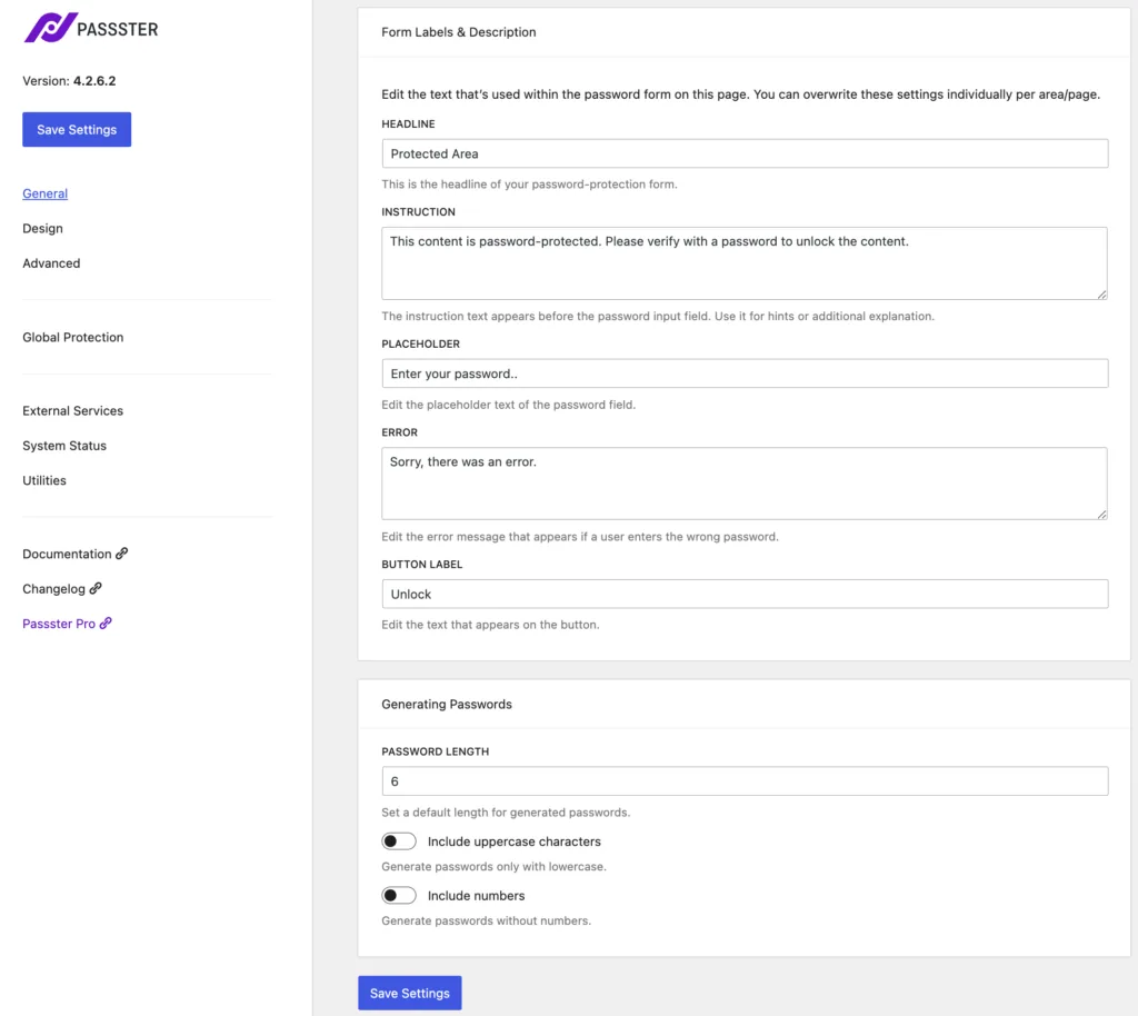 Inhalte in WordPress schützen Passster wordpress plugin