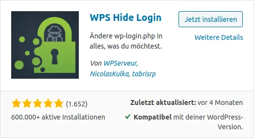 Safety First: WordPress absichern als Grundlage für ein funktionierendes CMS WPS Hide Admin Bereich verschleiern WordPress Absichern