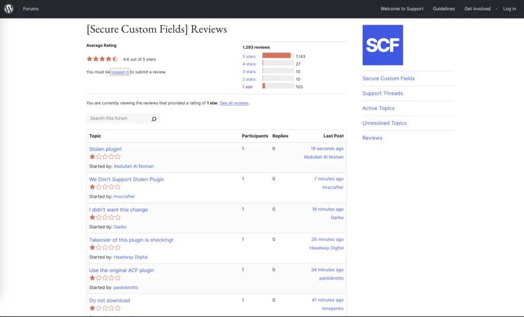 WordPress vs. WP Engine: Der Konflikt um ACF und die Einführung von SCF scf negative reviews