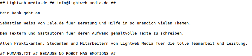 humans txt von Lightweb Media humans txt von Lightweb Media