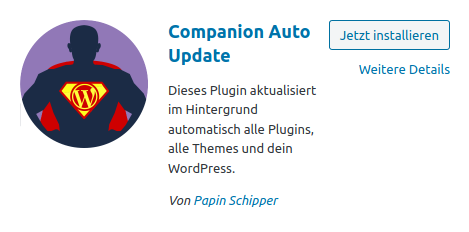 WordPress Updates – richtig aktualisieren Companion Auto Update WordPress Update