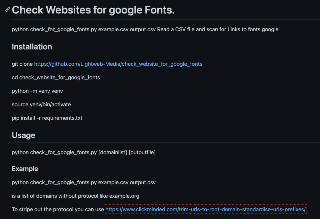 Google Fonts deaktivieren oder lokal einbinden Github Screenshot check google fonts Google Fonts