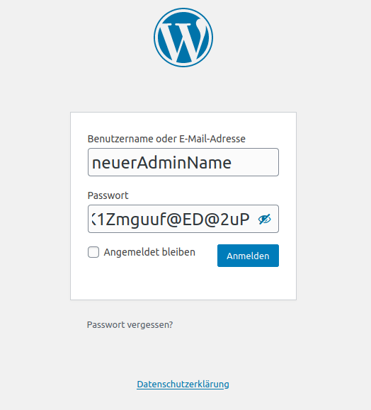 WordPress Benutzername ändern Mit neuem Nutzernamen einloggen WordPress Benutzername