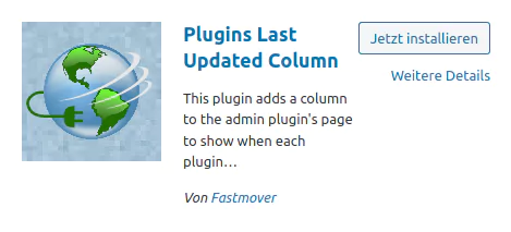 WordPress Updates – richtig aktualisieren Plugins Last Updated Colume WordPress Update