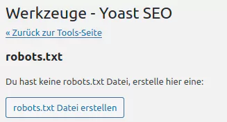 Robots.txt – Clever die Crawler steuern Yoast SEO Robots txt bearbeiten Robots.txt