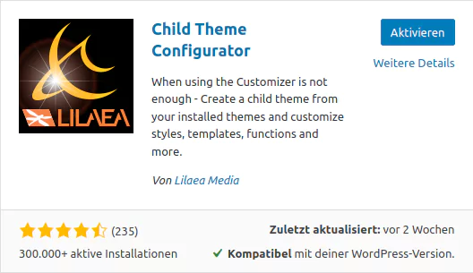 Child Theme erstellen in WordPress – so funktioniert´s child theme generator Child Theme WordPress