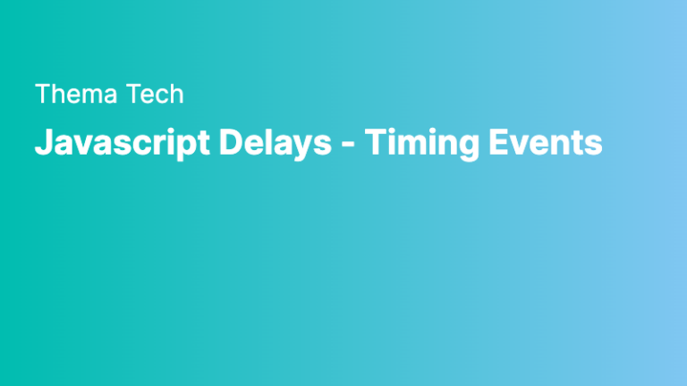 tech javascript delays timing events