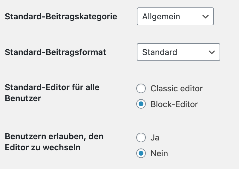 Classic Editor zu Gutenberg umwandeln – im Bulk Gutenberg als Standardeditor auswählen