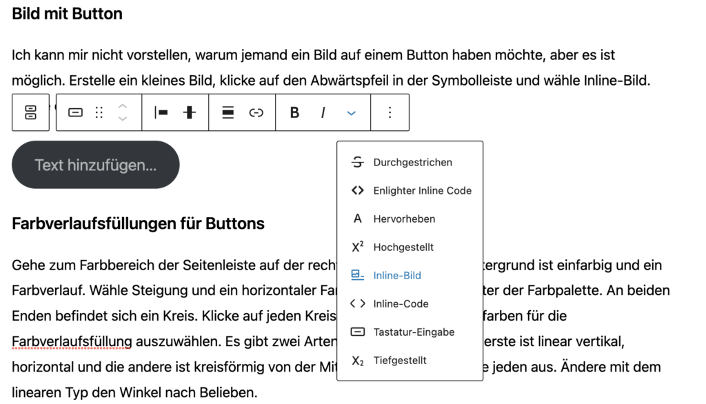 WordPress: Buttons verwenden mit Gutenberg Bild als Button