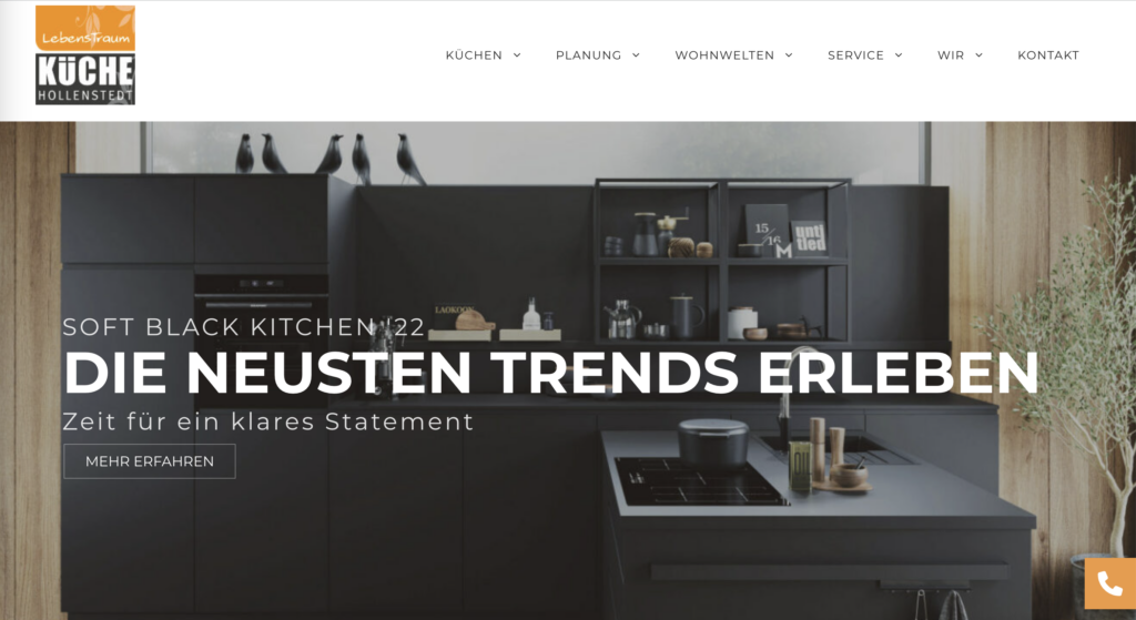 Neugestaltung der Unternehmenswebsite: Designs und SEO nach aktuellen Maßstäben Relaunch Kuechen