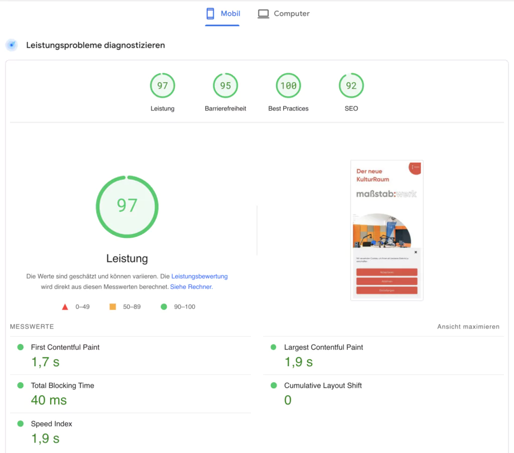 das maßstabwerk - kulturzentrum in thüringen pagespeed massstabwerk